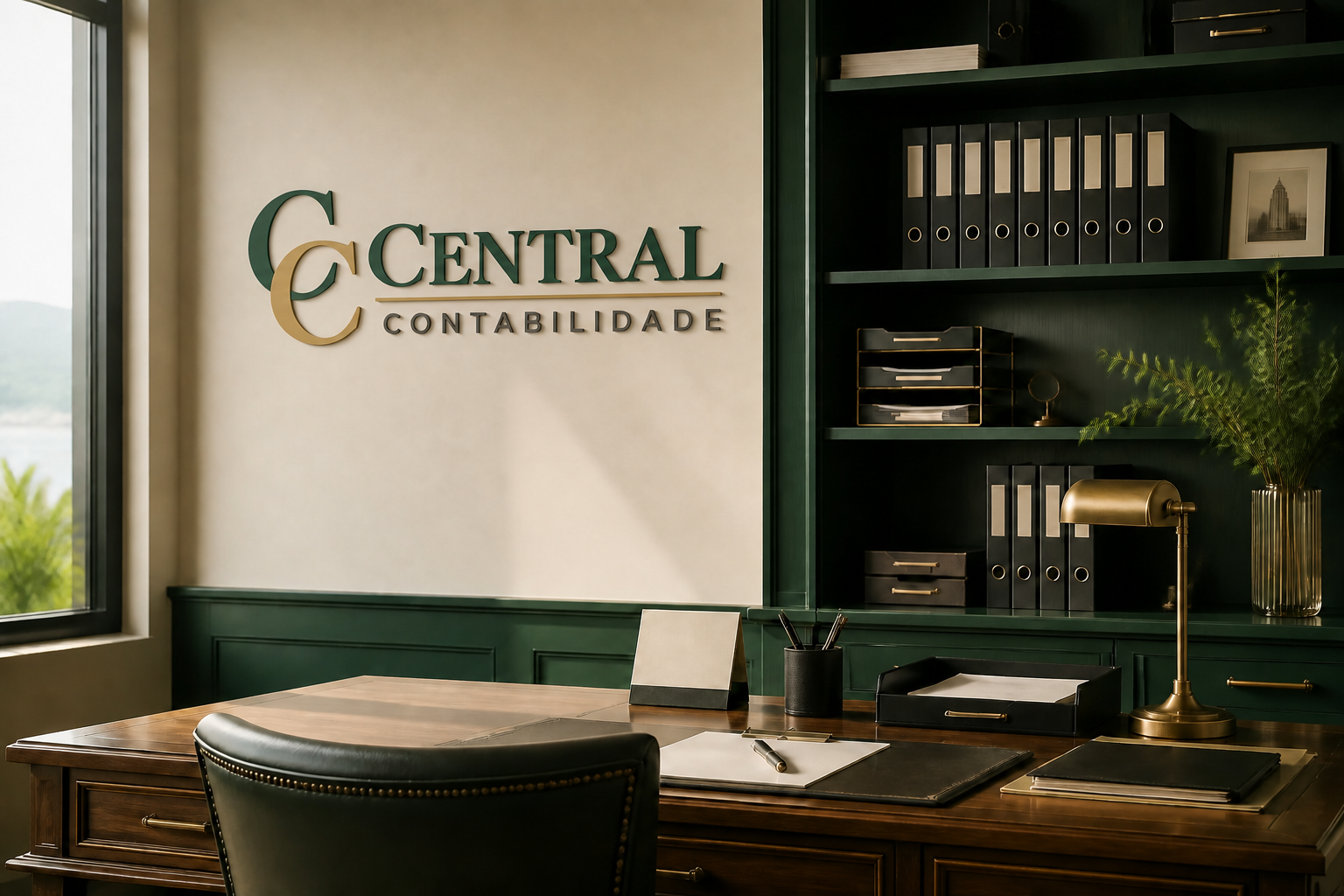 Escritório com a marca Central Contabilidade